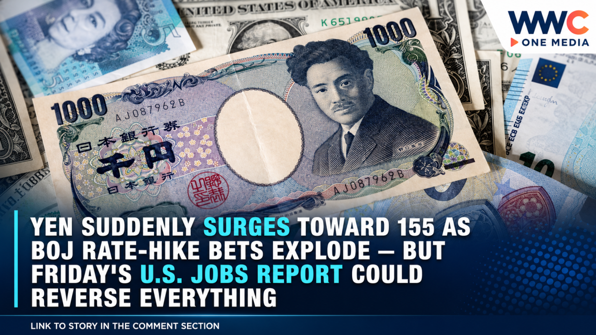 Yen Suddenly Surges Toward 155 as BOJ Rate-Hike Bets Explode — But Friday’s U.S. Jobs Report Could Reverse Everything
