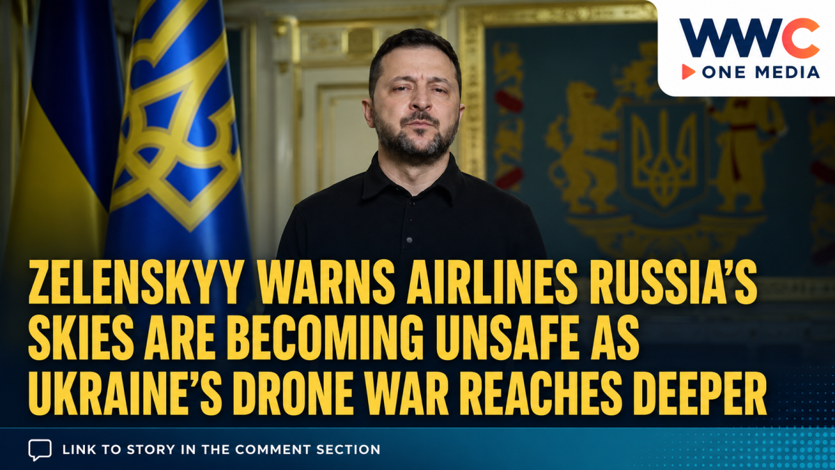 Zelenskyy Warns Airlines Russia’s Skies Are Becoming Unsafe as Ukraine’s Drone War Reaches Deeper