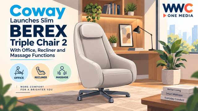 Coway Launches Slim BEREX Triple Chair 2 With Office, Recliner and Massage Functions