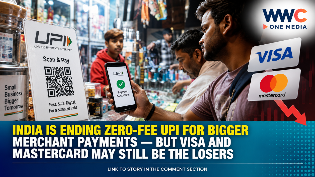India Is Ending Zero-Fee UPI for Bigger Merchant Payments — But Visa and Mastercard May Still Be the Losers