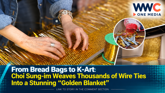 From Bread Bags to K-Art: Choi Sung-im Weaves Thousands of Wire Ties Into a Stunning “Golden Blanket”