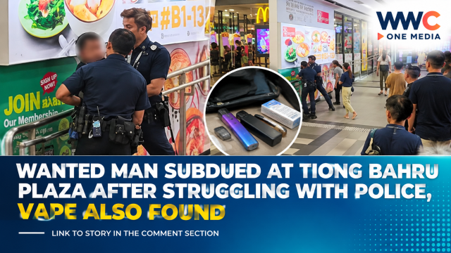 Wanted Man Subdued at Tiong Bahru Plaza After Struggling With Police, Vape Also Found