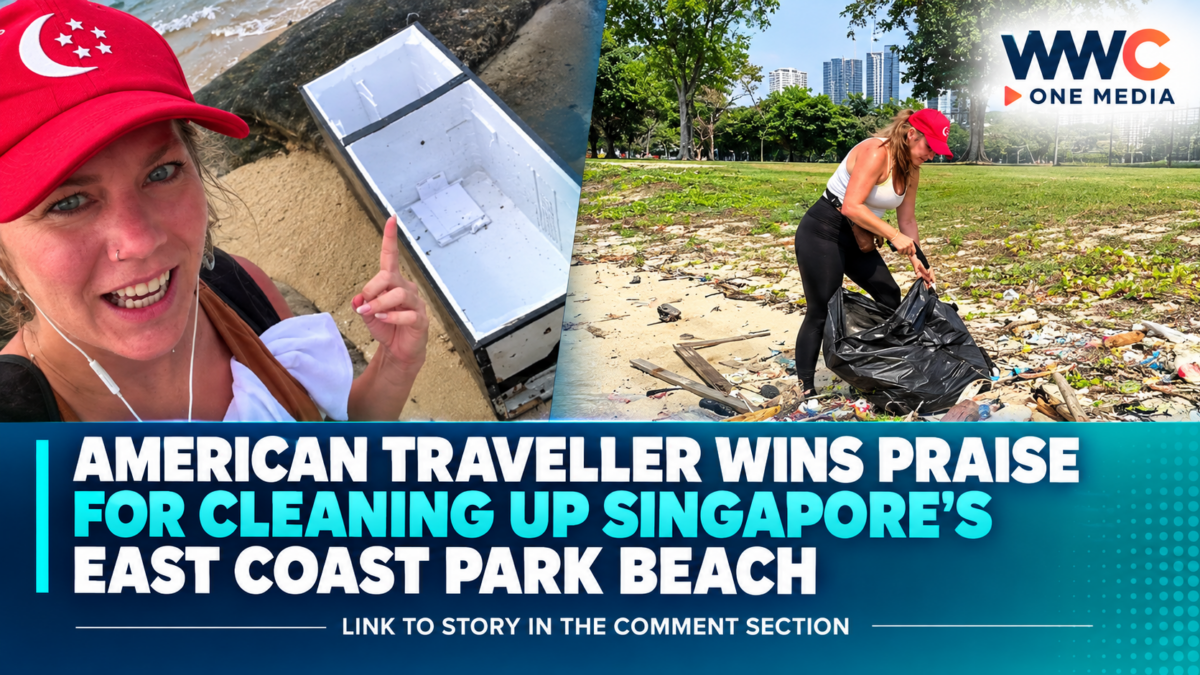 American Traveller Wins Praise for Cleaning Up Singapore’s East Coast Park Beach