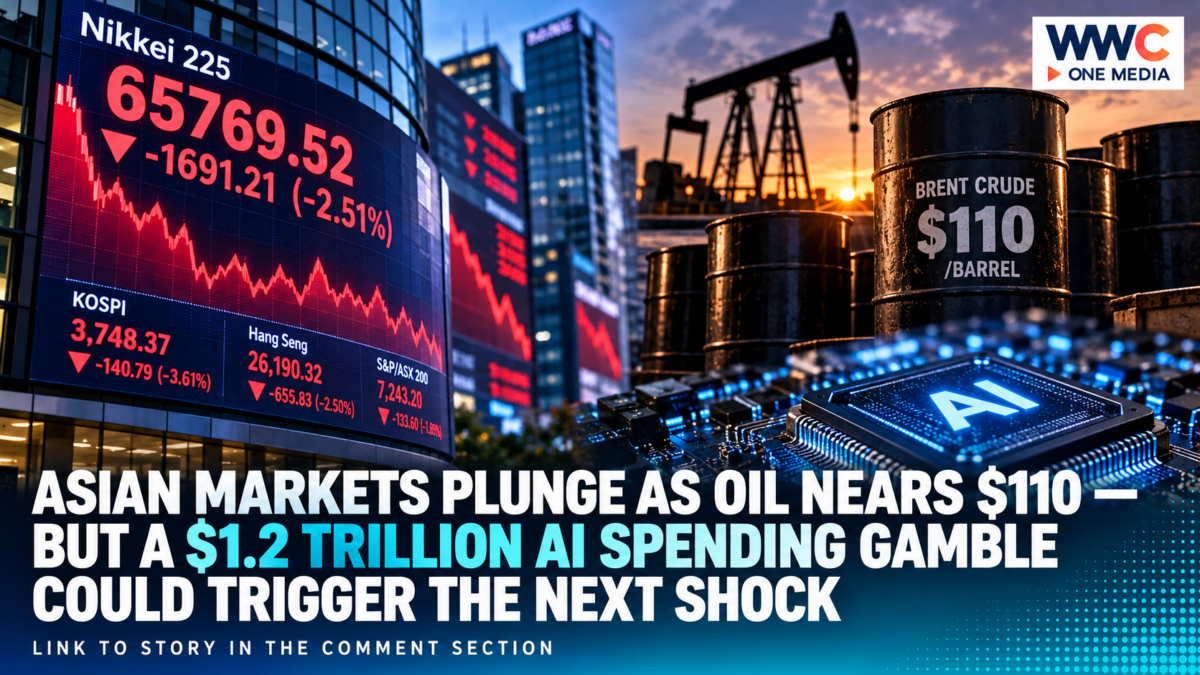 Asian Markets Plunge as Oil Nears $110 — But a $1.2 Trillion AI Spending Gamble Could Trigger the Next Shock