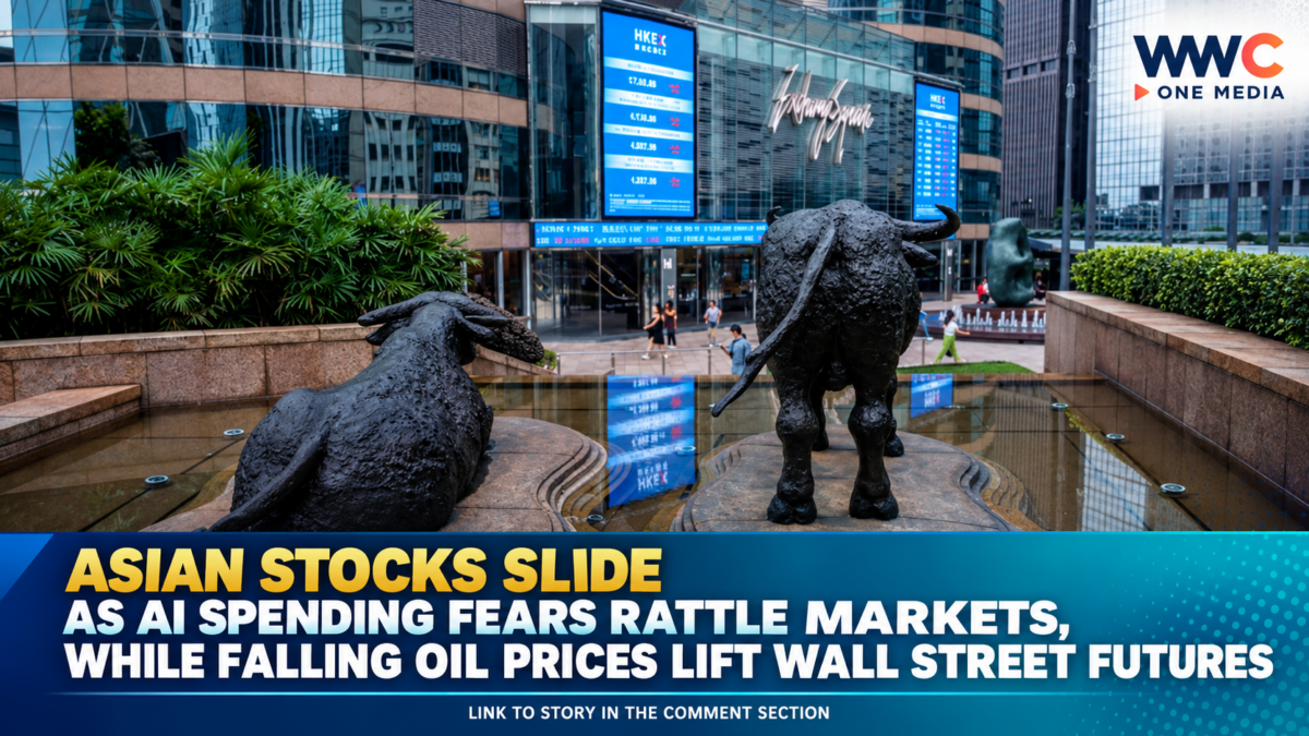 Asian Stocks Slide as AI Spending Fears Rattle Markets, While Falling Oil Prices Lift Wall Street Futures