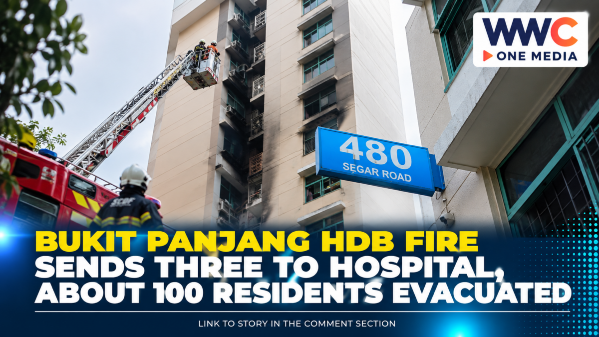 Bukit Panjang HDB Fire Sends Three to Hospital, About 100 Residents Evacuated