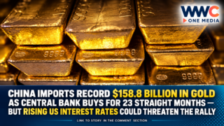 China Imports Record $158.8 Billion in Gold as Central Bank Buys for 23 Straight Months — But Rising US Interest Rates Could Threaten the Rally