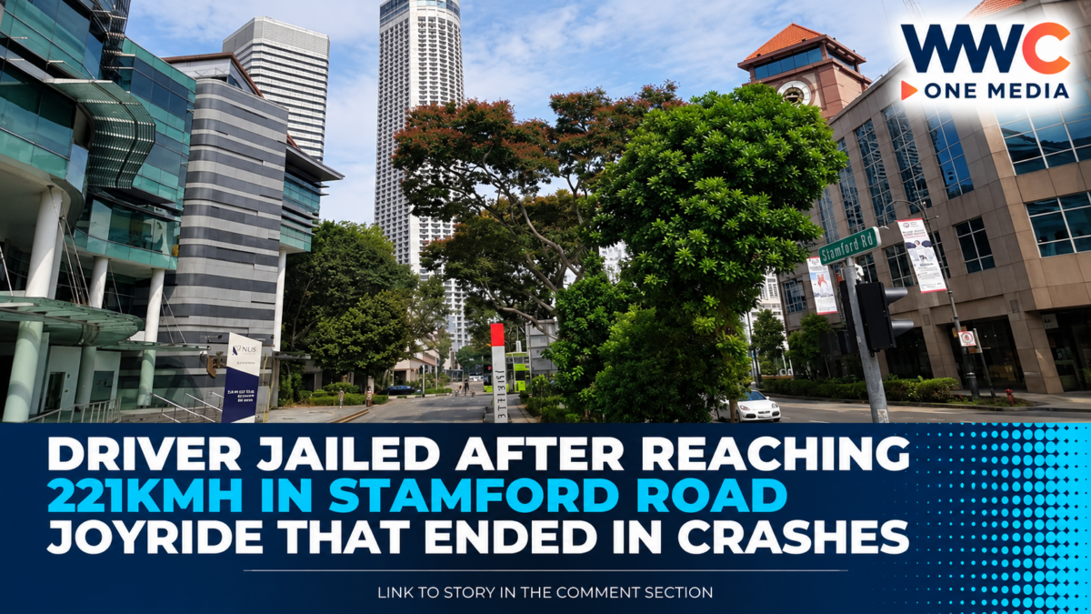 Driver Jailed After Reaching 221kmh in Stamford Road Joyride That Ended in Crashes