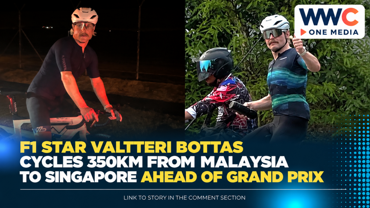 F1 Star Valtteri Bottas Cycles 350km From Malaysia to Singapore Ahead of Grand Prix