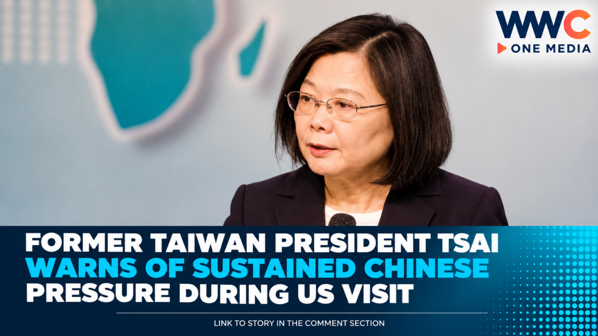 Former Taiwan President Tsai Warns of Sustained Chinese Pressure During US Visit