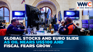 Global Stocks and Euro Slide as Oil Nears US$100 and Fiscal Fears Grow