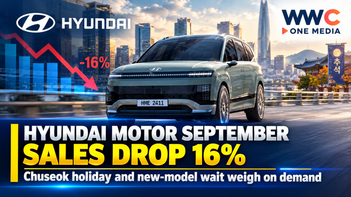 Hyundai Motor September Sales Drop 16% as Chuseok Holiday and New-Model Wait Weigh on Demand