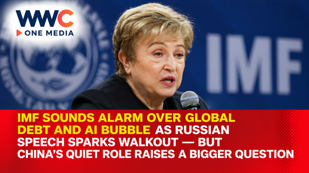 IMF Sounds Alarm Over Global Debt and AI Bubble as Russian Speech Sparks Walkout — But China’s Quiet Role Raises a Bigger Question