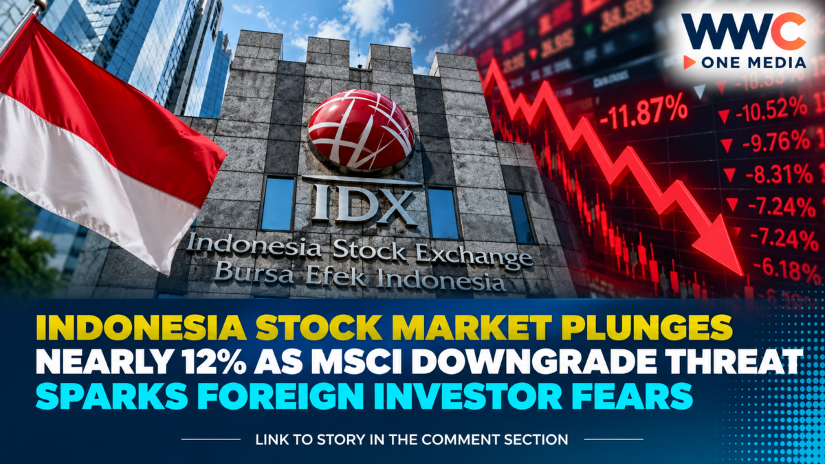 Indonesia Stock Market Plunges Nearly 12% as MSCI Downgrade Threat Sparks Foreign Investor Fears