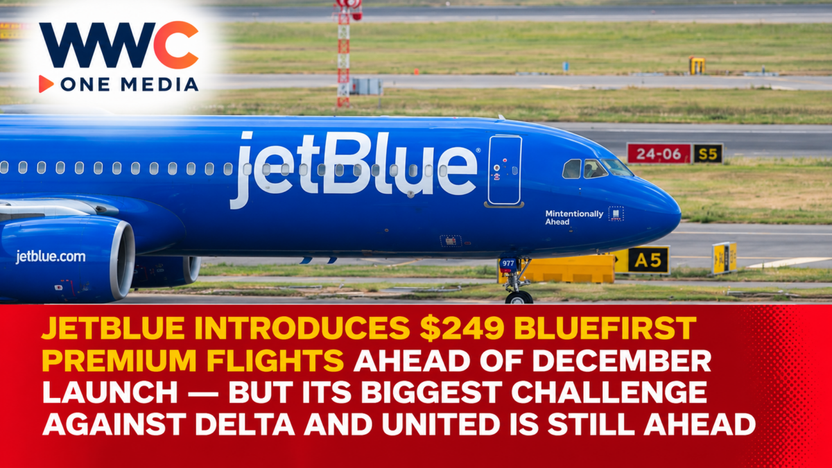JetBlue Introduces $249 BlueFirst Premium Flights Ahead of December Launch — But Its Biggest Challenge Against Delta and United Is Still Ahead