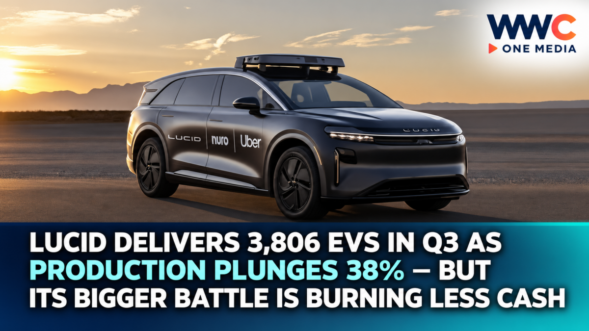 Lucid Delivers 3,806 EVs in Q3 as Production Plunges 38% — But Its Bigger Battle Is Burning Less Cash