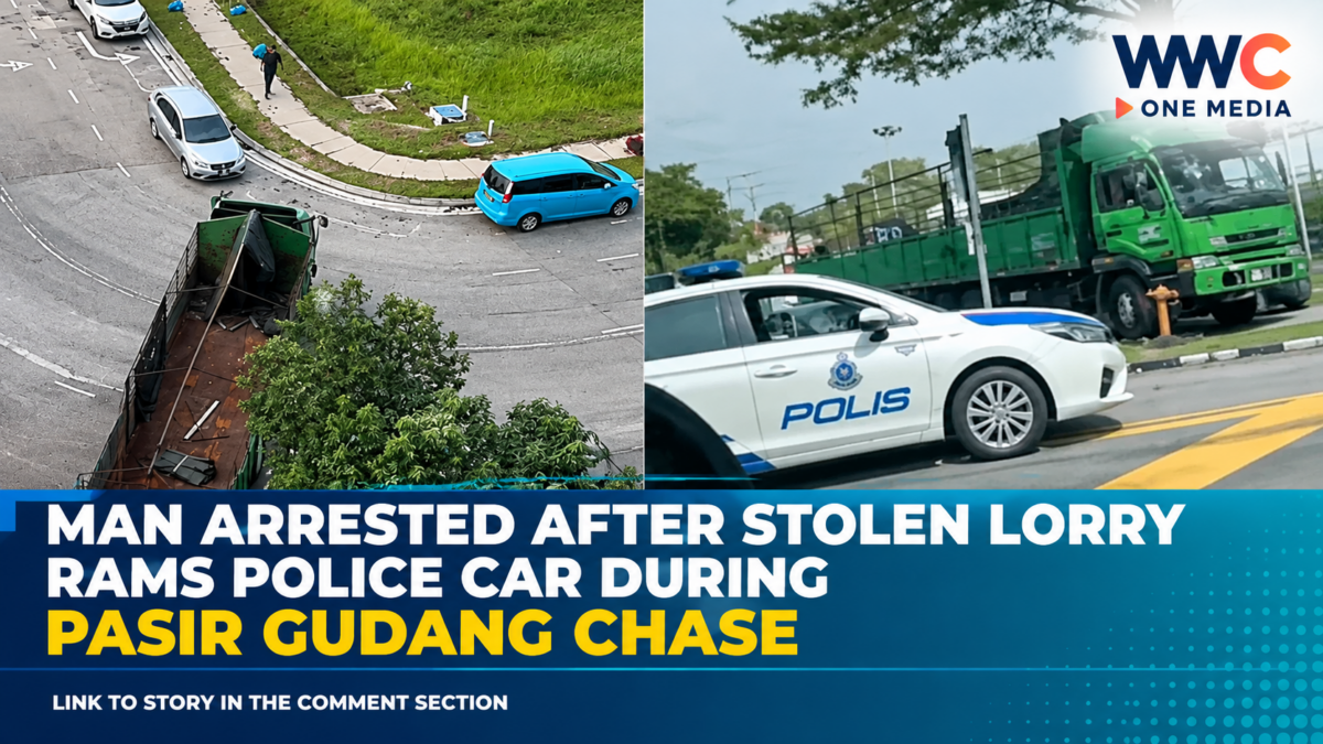 Man Arrested After Stolen Lorry Rams Police Car During Pasir Gudang Chase