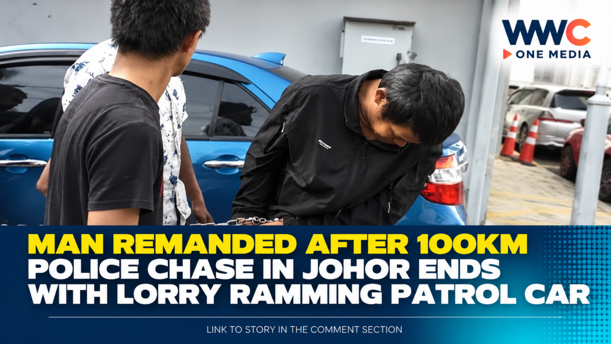 Man Remanded After 100km Police Chase in Johor Ends With Lorry Ramming Patrol Car