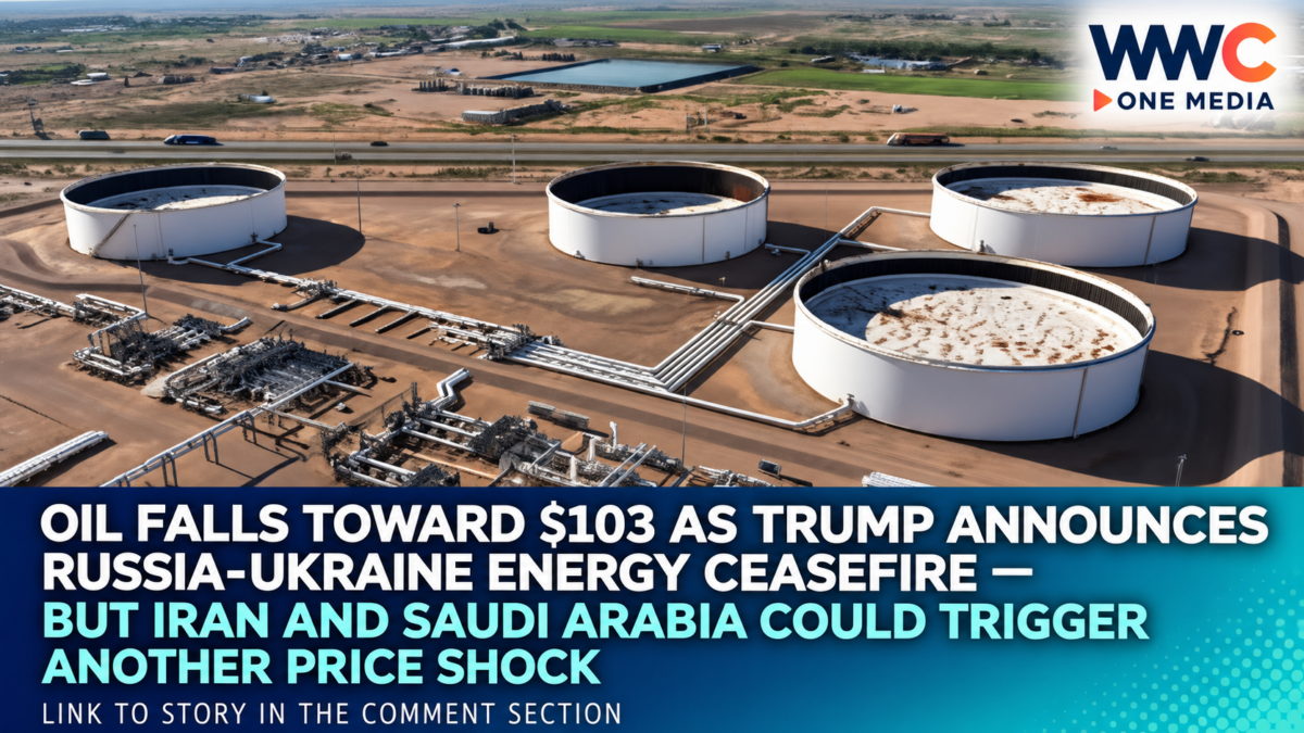 Oil Falls Toward $103 as Trump Announces Russia-Ukraine Energy Ceasefire — But Iran and Saudi Arabia Could Trigger Another Price Shock