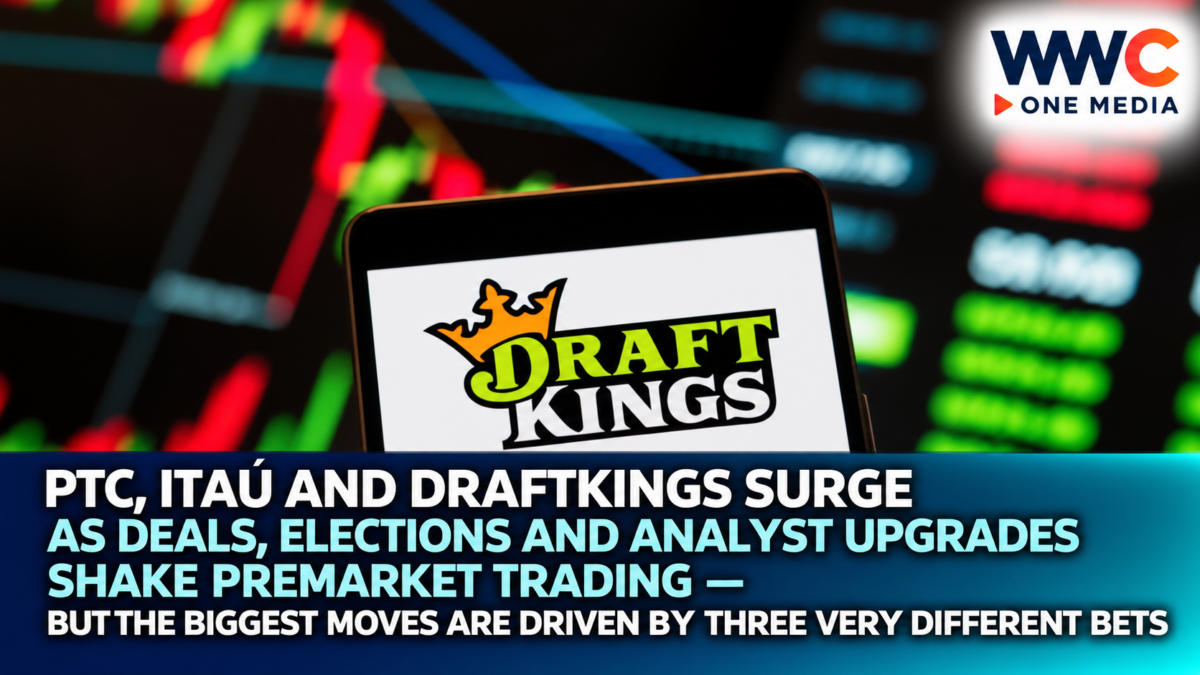 PTC, Itaú and DraftKings Surge as Deals, Elections and Analyst Upgrades Shake Premarket Trading — But the Biggest Moves Are Driven by Three Very Different Bets