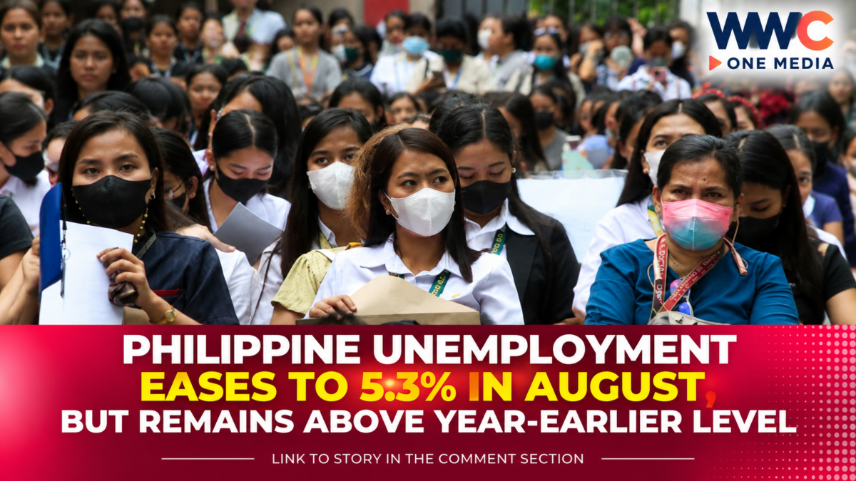 Philippine Unemployment Eases to 5.3% in August, but Remains Above Year-Earlier Level