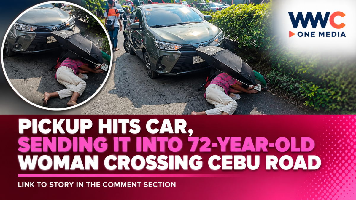 Pickup Hits Car, Sending It Into 72-Year-Old Woman Crossing Cebu Road