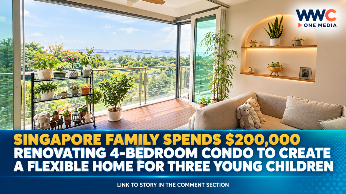 Singapore Family Spends $200,000 Renovating 4-Bedroom Condo to Create a Flexible Home for Three Young Children