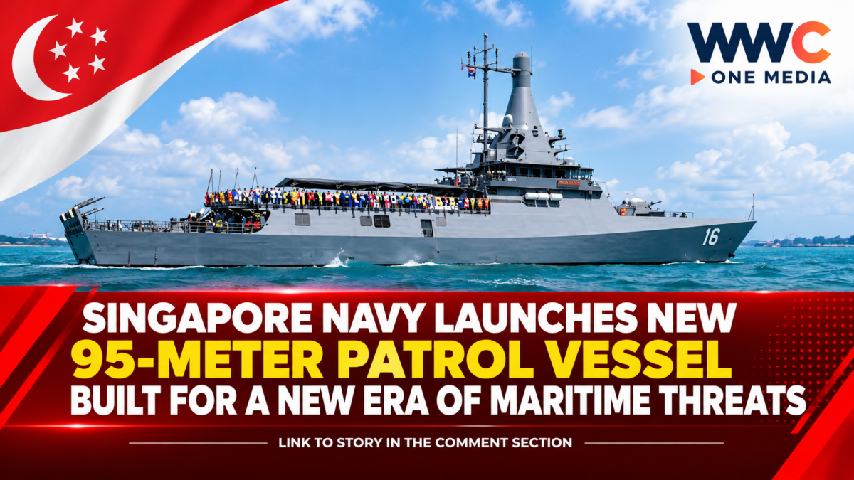 Singapore Navy Launches New 95-Meter Patrol Vessel Built for a New Era of Maritime Threats