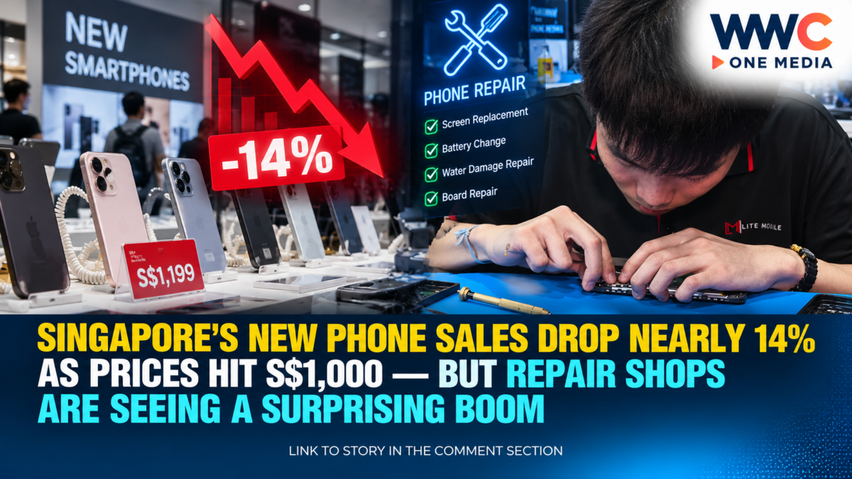 Singapore’s New Phone Sales Drop Nearly 14% as Prices Hit S$1,000 — But Repair Shops Are Seeing a Surprising Boom