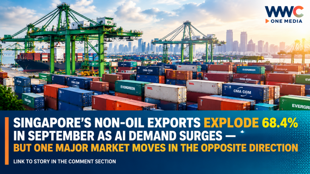Singapore’s Non-Oil Exports Explode 68.4% in September as AI Demand Surges — But One Major Market Moves in the Opposite Direction