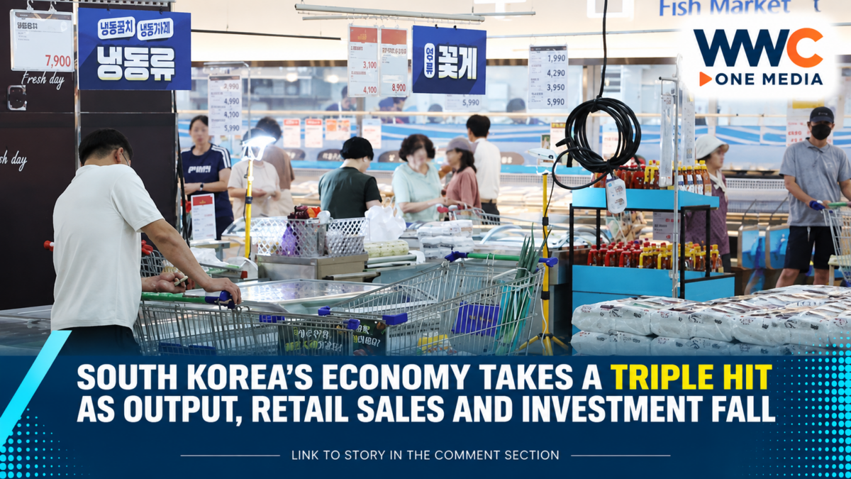 South Korea’s Economy Takes a Triple Hit as Output, Retail Sales and Investment Fall