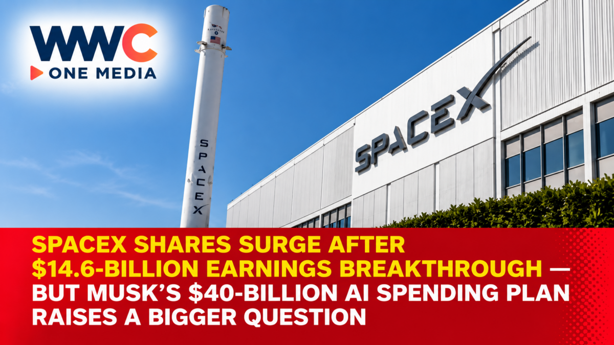 SpaceX Shares Surge After $14.6-Billion Earnings Breakthrough — But Musk’s $40-Billion AI Spending Plan Raises a Bigger Question
