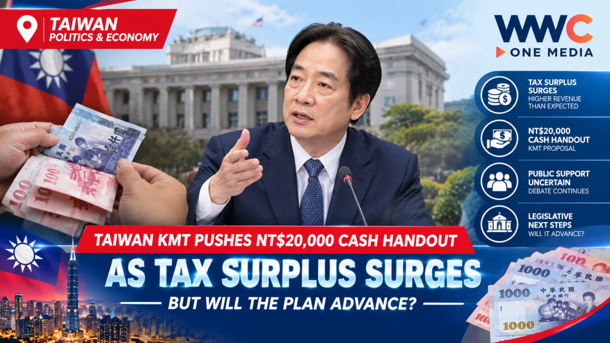 Taiwan KMT Pushes NT$20,000 Cash Handout as Tax Surplus Surges — But Will the Plan Advance?