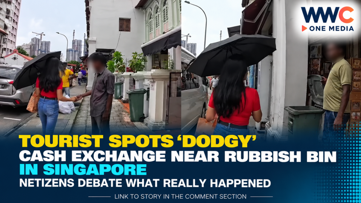 Tourist Spots ‘Dodgy’ Cash Exchange Near Rubbish Bin in Singapore — Netizens Debate What Really Happened