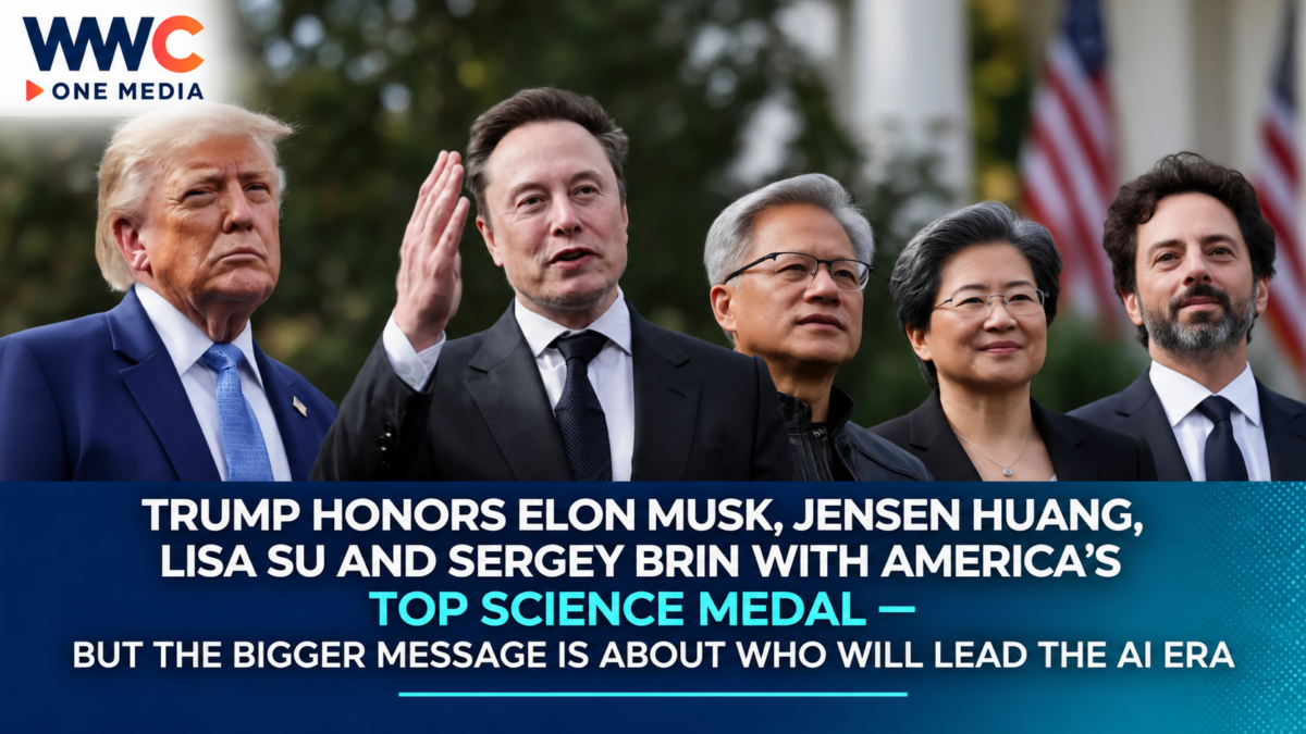Trump Honors Elon Musk, Jensen Huang, Lisa Su and Sergey Brin With America’s Top Science Medal — But the Bigger Message Is About Who Will Lead the AI Era