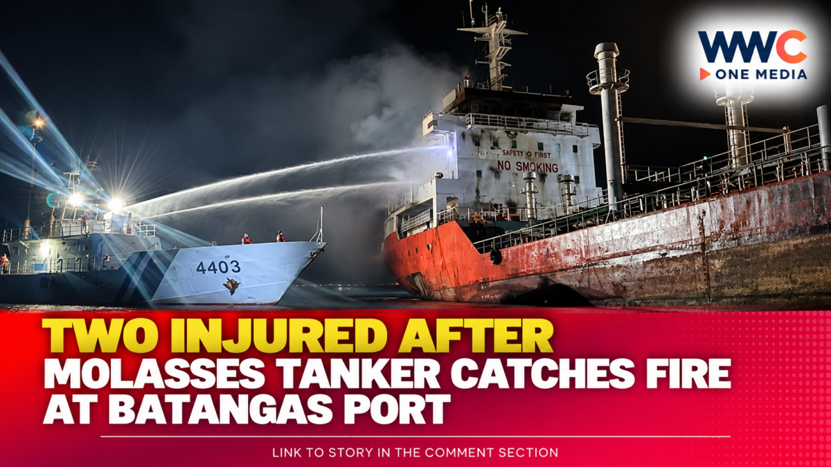 Two Injured After Molasses Tanker Catches Fire at Batangas Port