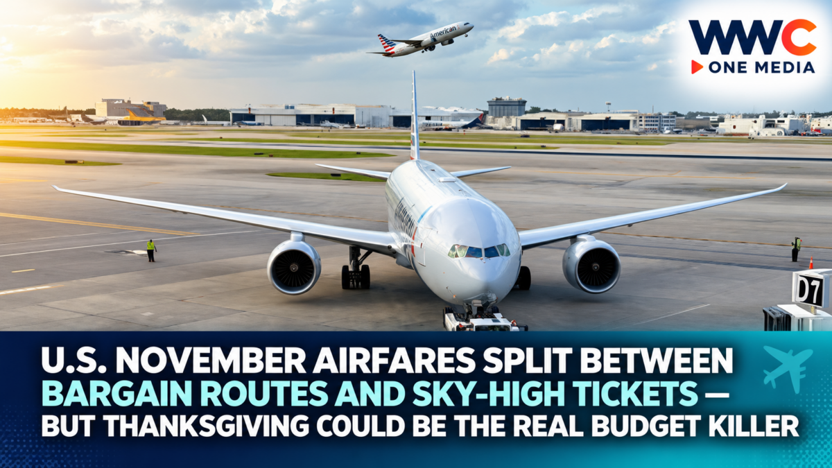 U.S. November Airfares Split Between Bargain Routes and Sky-High Tickets — But Thanksgiving Could Be the Real Budget Killer