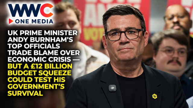 UK Prime Minister Andy Burnham’s Top Officials Trade Blame Over Economic Crisis — But a £12 Billion Budget Squeeze Could Test His Government’s Surviva