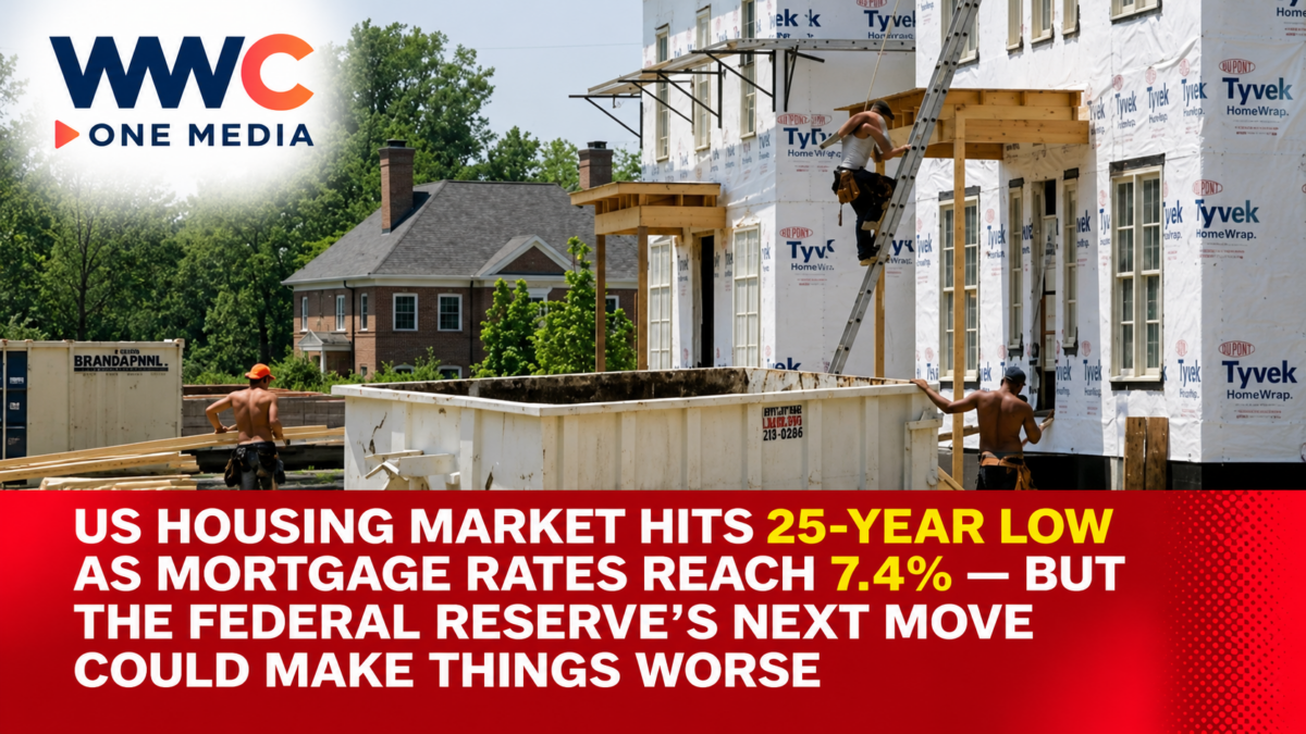 US Housing Market Hits 25-Year Low as Mortgage Rates Reach 7.4% — But the Federal Reserve’s Next Move Could Make Things Worse
