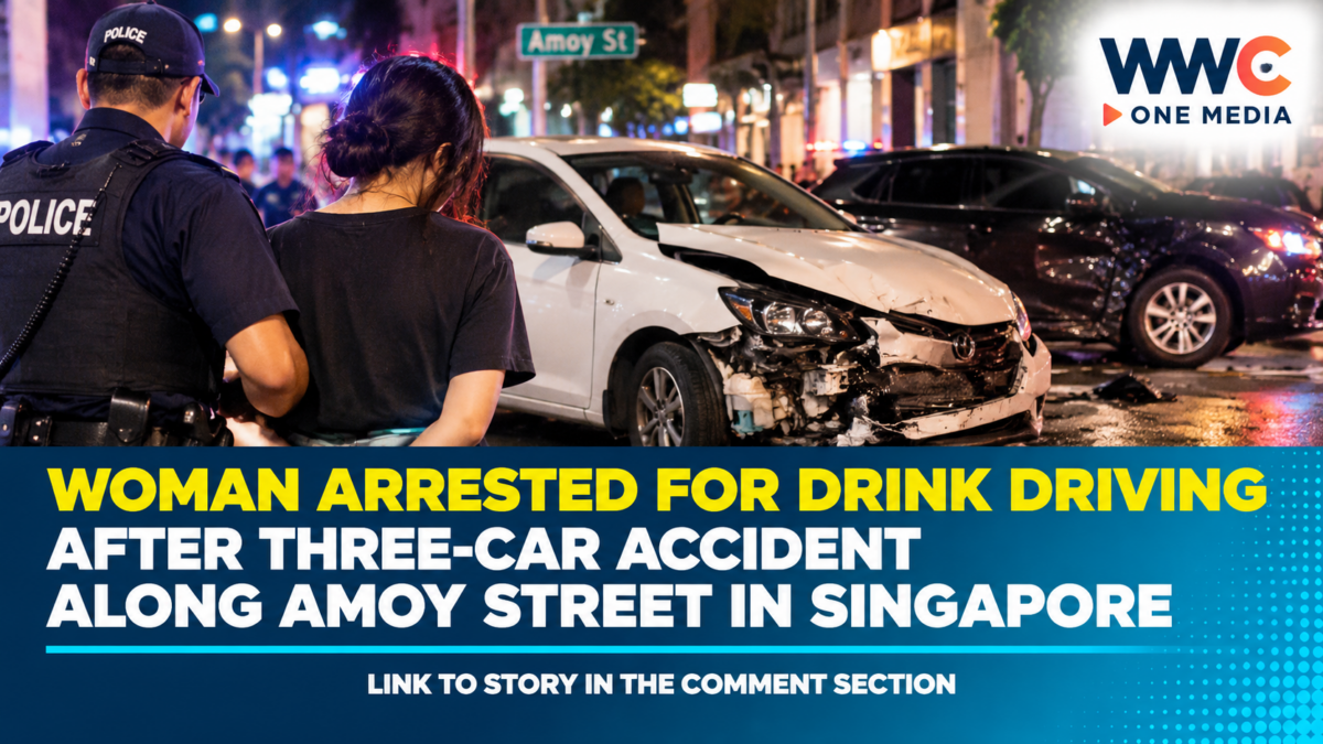 Woman Arrested for Drink Driving After Three-Car Accident Along Amoy Street in Singapore