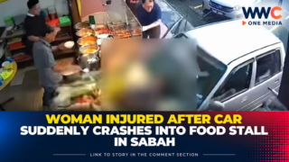 Woman Injured After Car Suddenly Crashes Into Food Stall in Sabah
